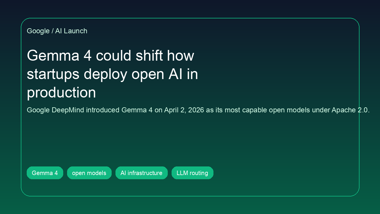 Cover image: Gemma 4 could shift how startups deploy open AI in production