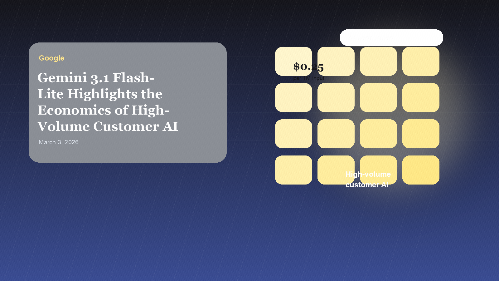 Cover image for Gemini 3.1 Flash-Lite Highlights the Economics of High-Volume Customer AI