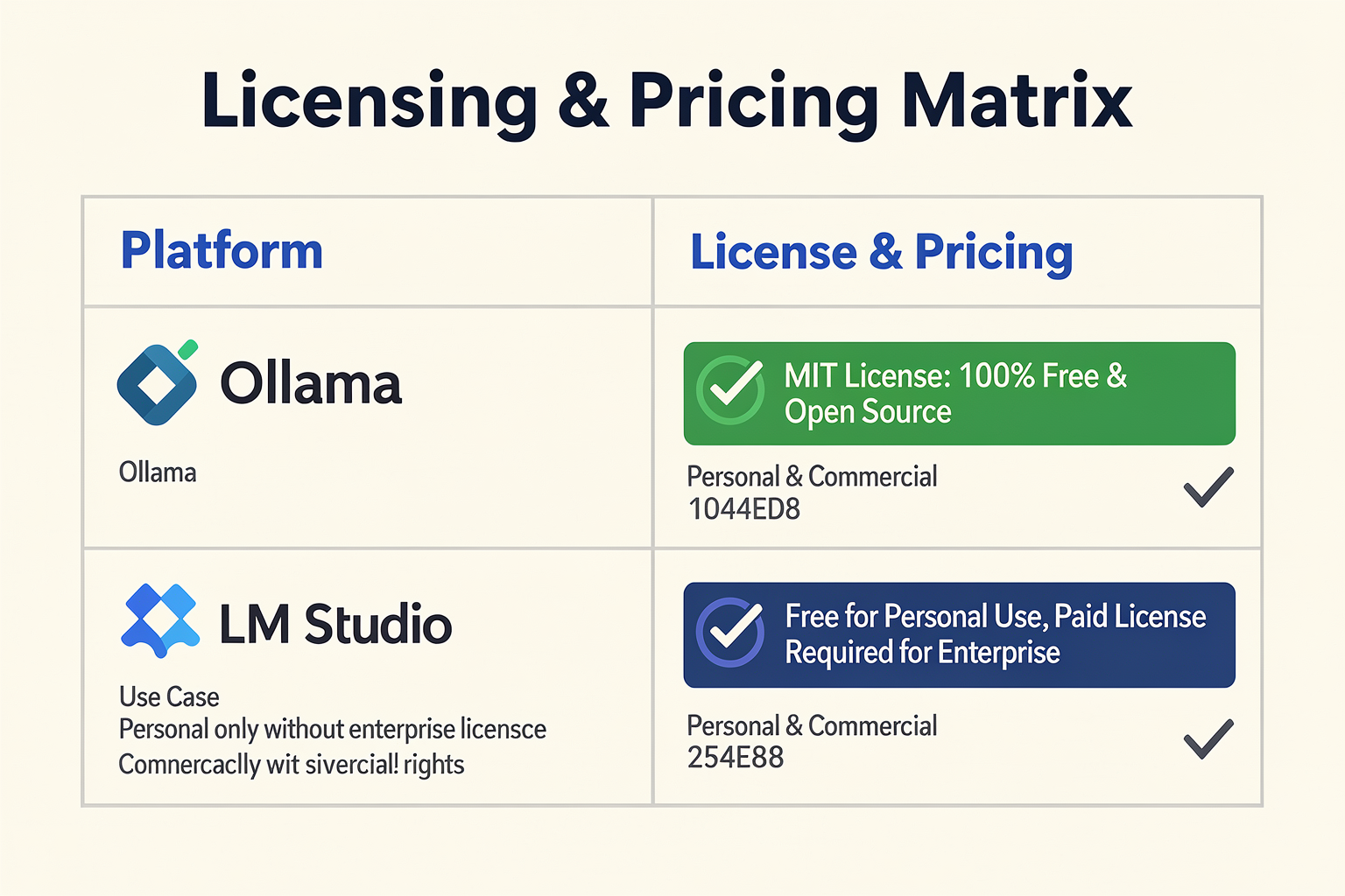 Pricing, Licensing & Open-Source Value (TABLE)