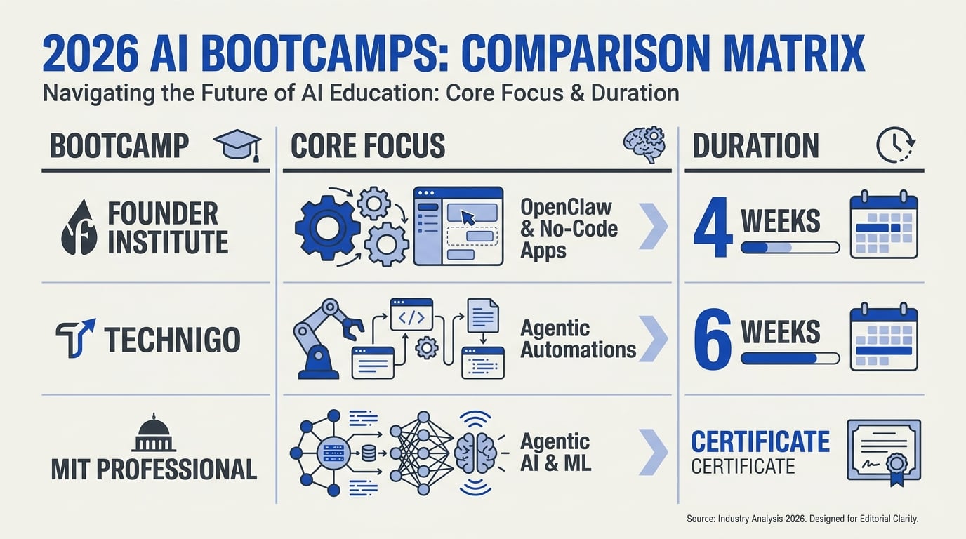 Key Developments: Top AI Productivity Bootcamps of 2026 compared (TABLE)