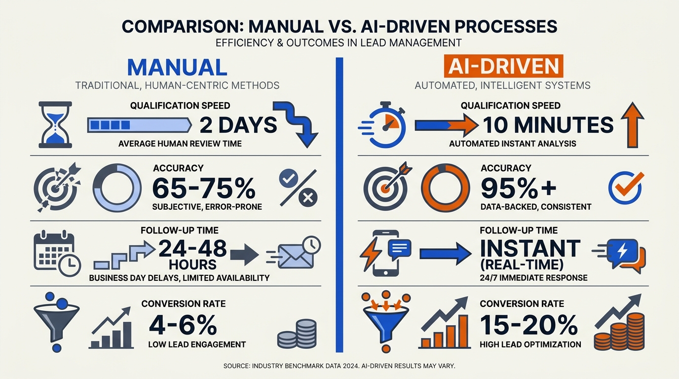 Comparing Manual vs. AI-Driven Lead Qualification (TABLE)