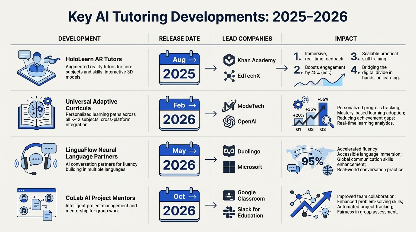 Key Developments in AI Tutoring (2025–2026) (TABLE)