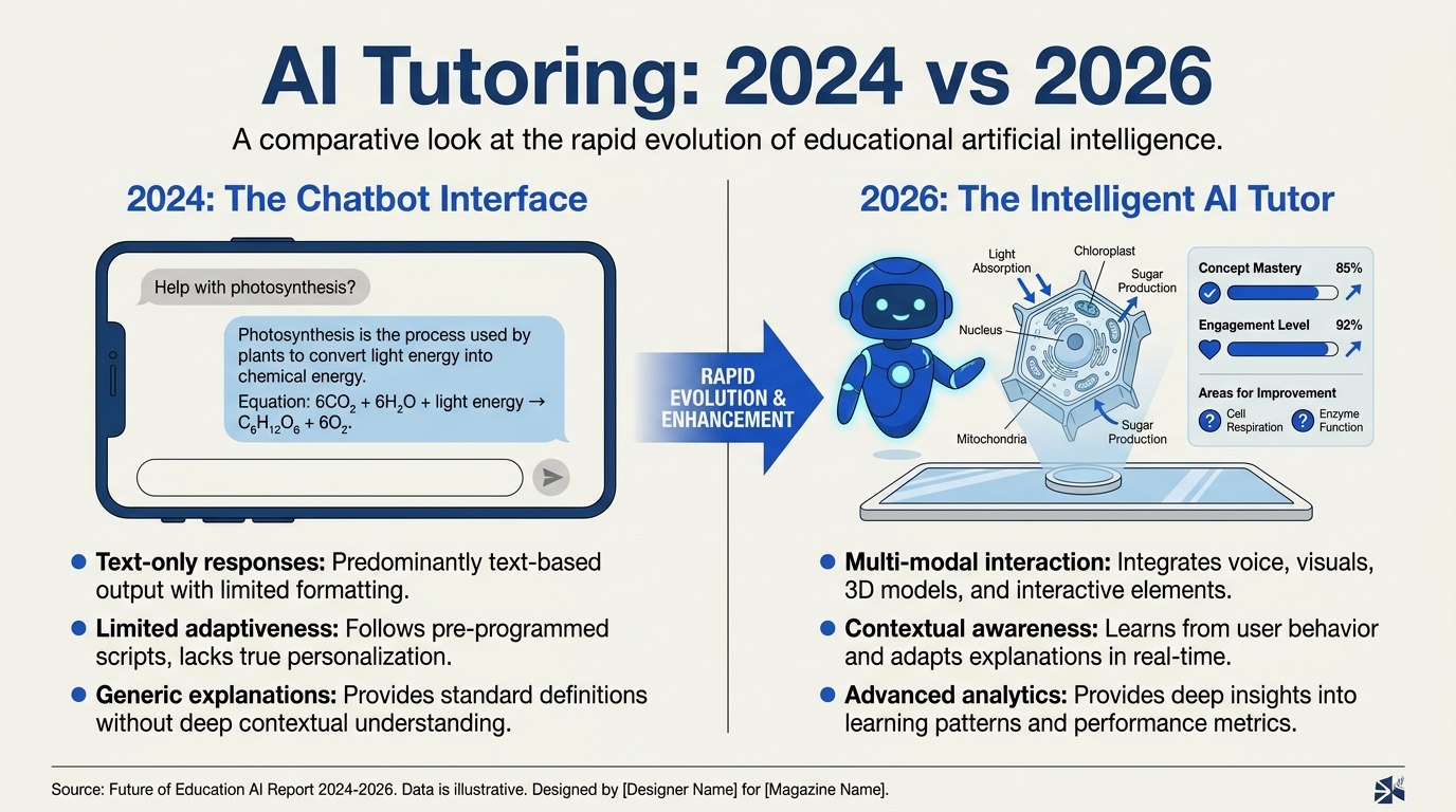 Comparing 2024 vs 2026: AI Tutor Capabilities