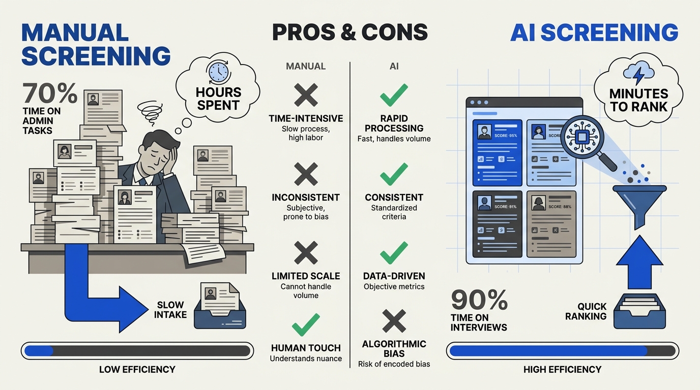 Benefits & Limitations: AI vs. Manual Screening