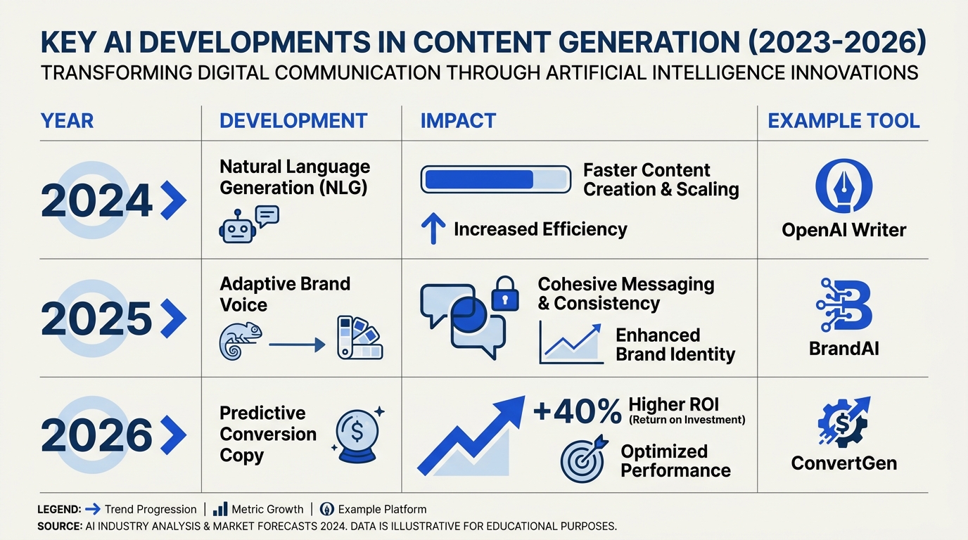 Key Developments in AI Content Generation (TABLE)