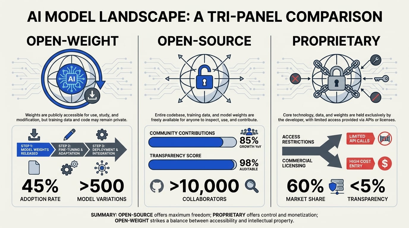 Defining Terms: Open-Weight vs Open-Source vs Proprietary