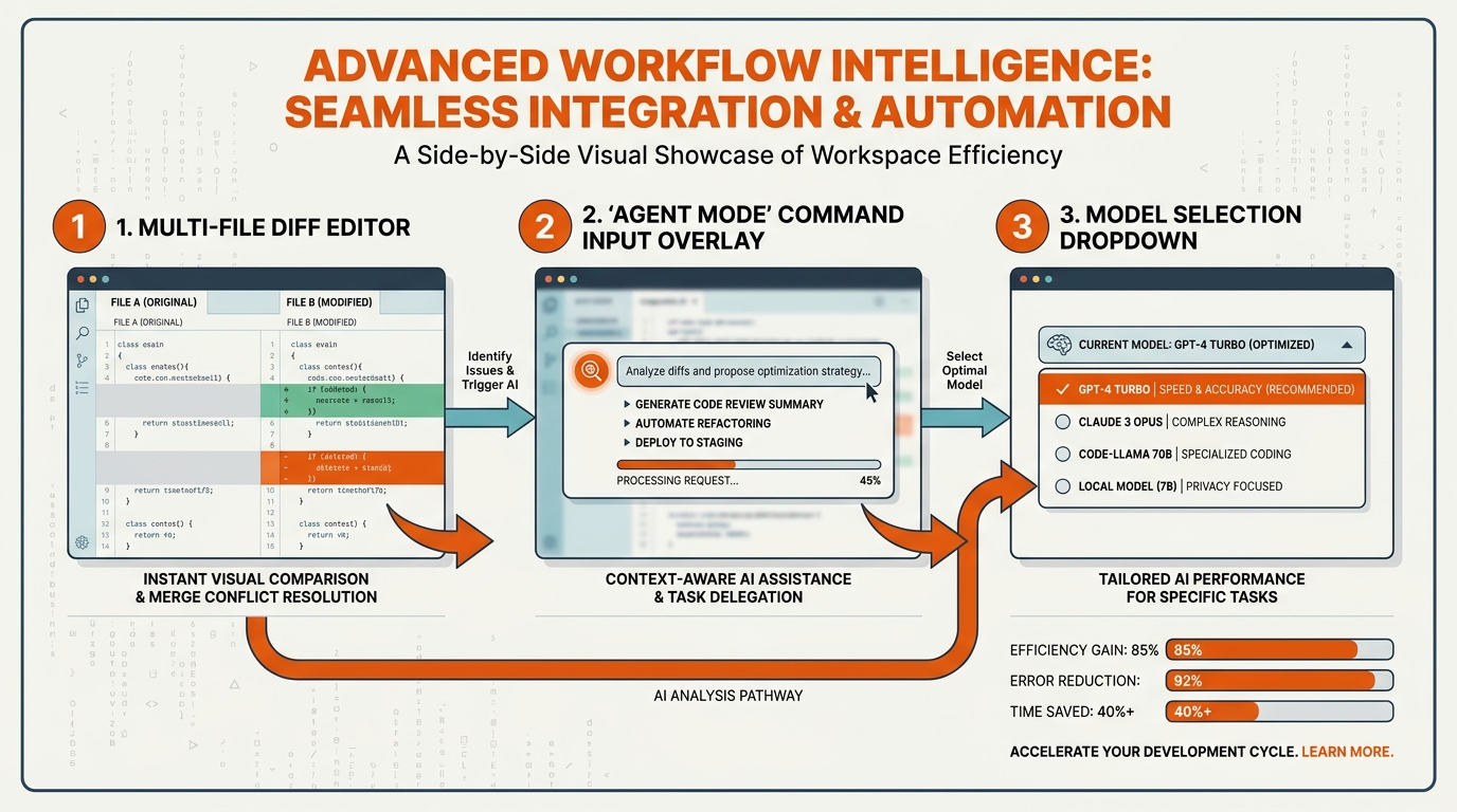 Performance & Key Features: Multi-File Editing, Agent Mode, Model Picker