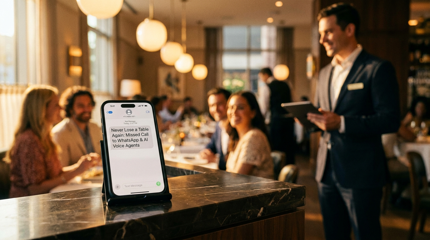 Never Lose a Table Again: How "Missed Call to WhatsApp" and AI Voice Agents Are Saving Restaurant Bookings