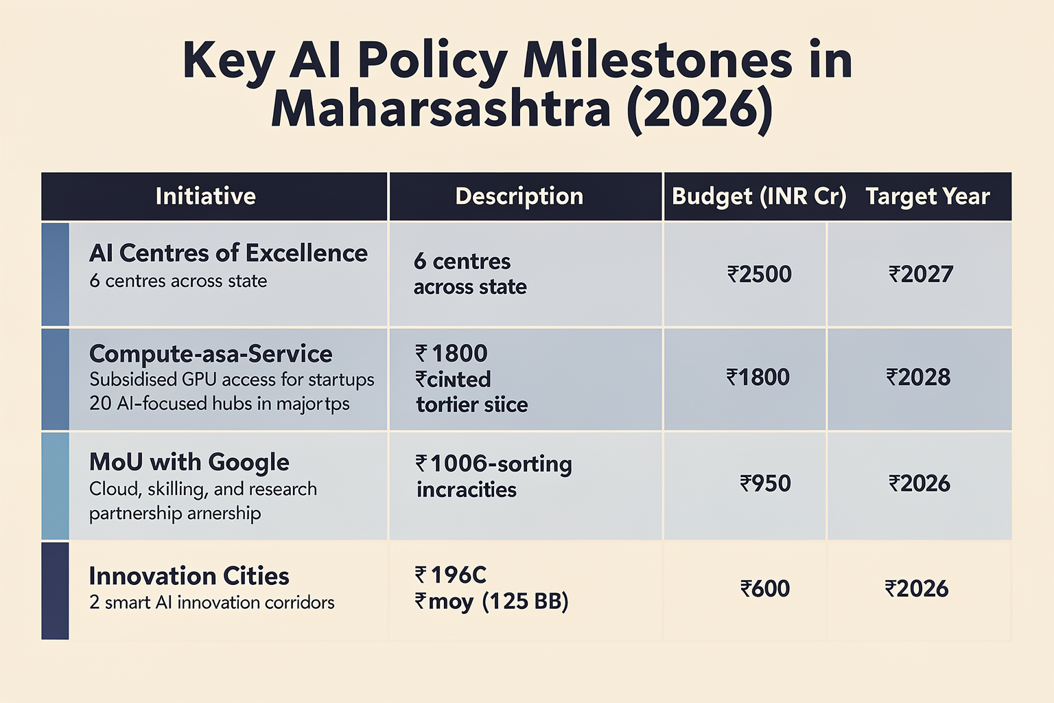 Key Developments in Maharashtra’s AI Push (TABLE)