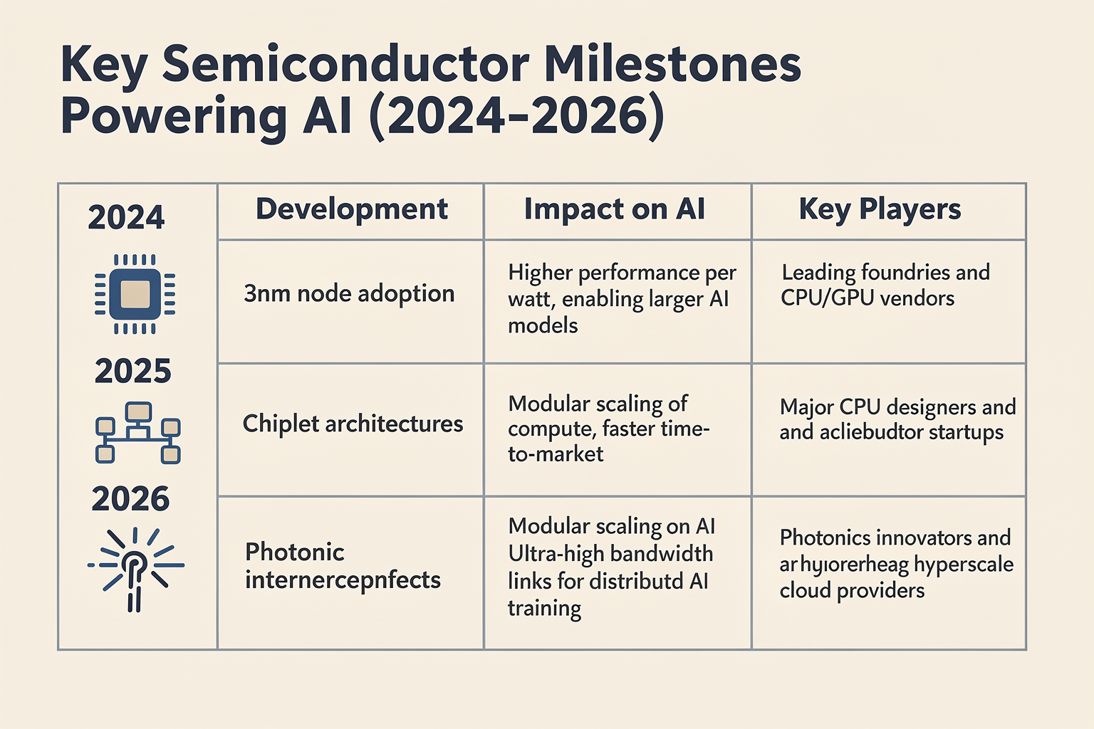 Key Developments in the Semiconductor Ecosystem (TABLE)
