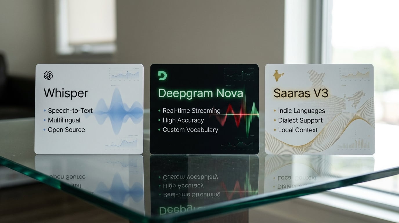 Overview of Leading Models: Whisper, Deepgram Nova, Saaras V3