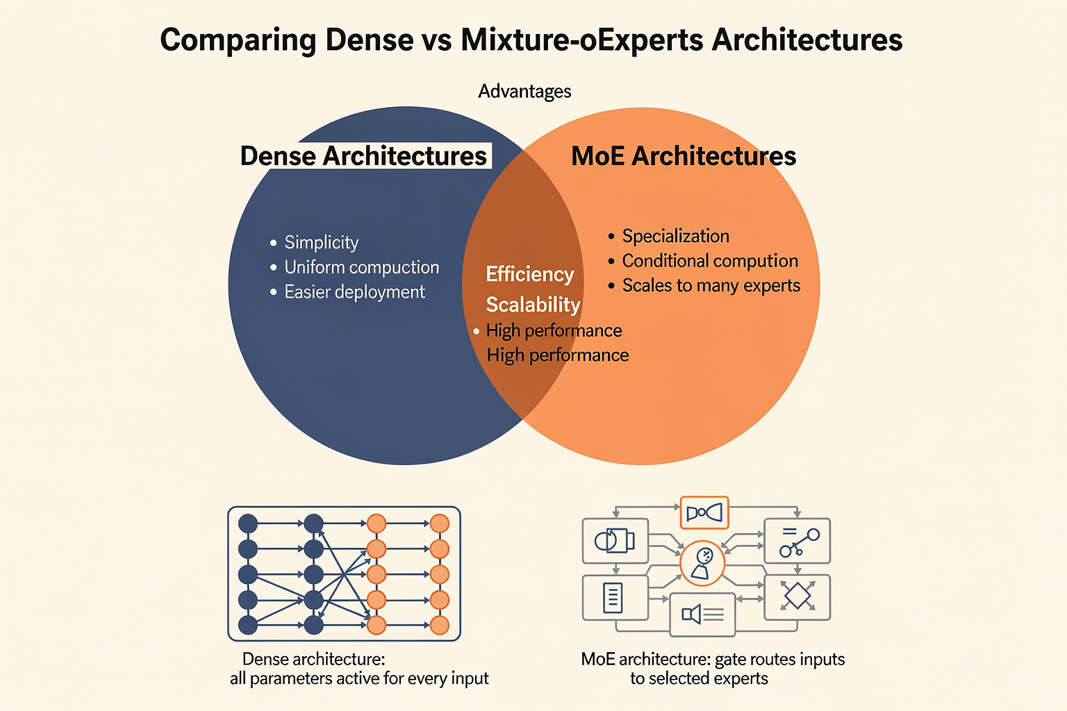 Comparing MoE and Dense Architectures