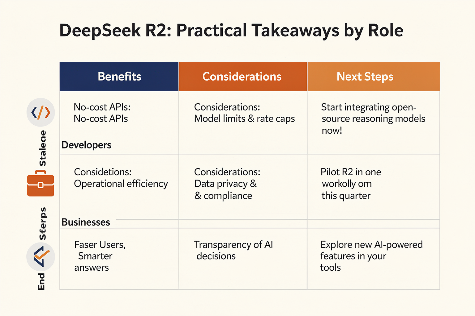 What DeepSeek R2 Means For Developers, Businesses, and End Users (TABLE)