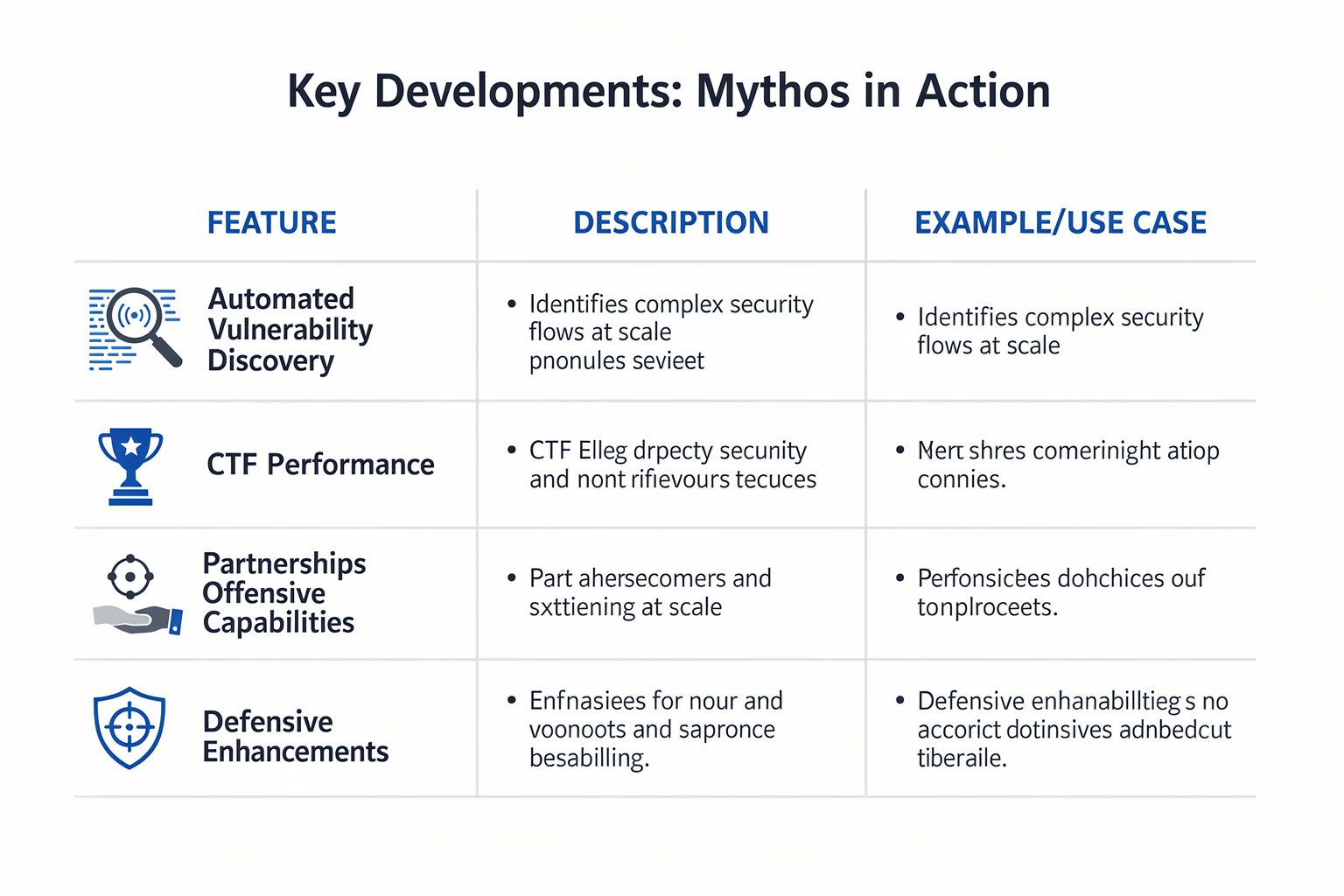 Key Developments: Mythos in Action (TABLE)