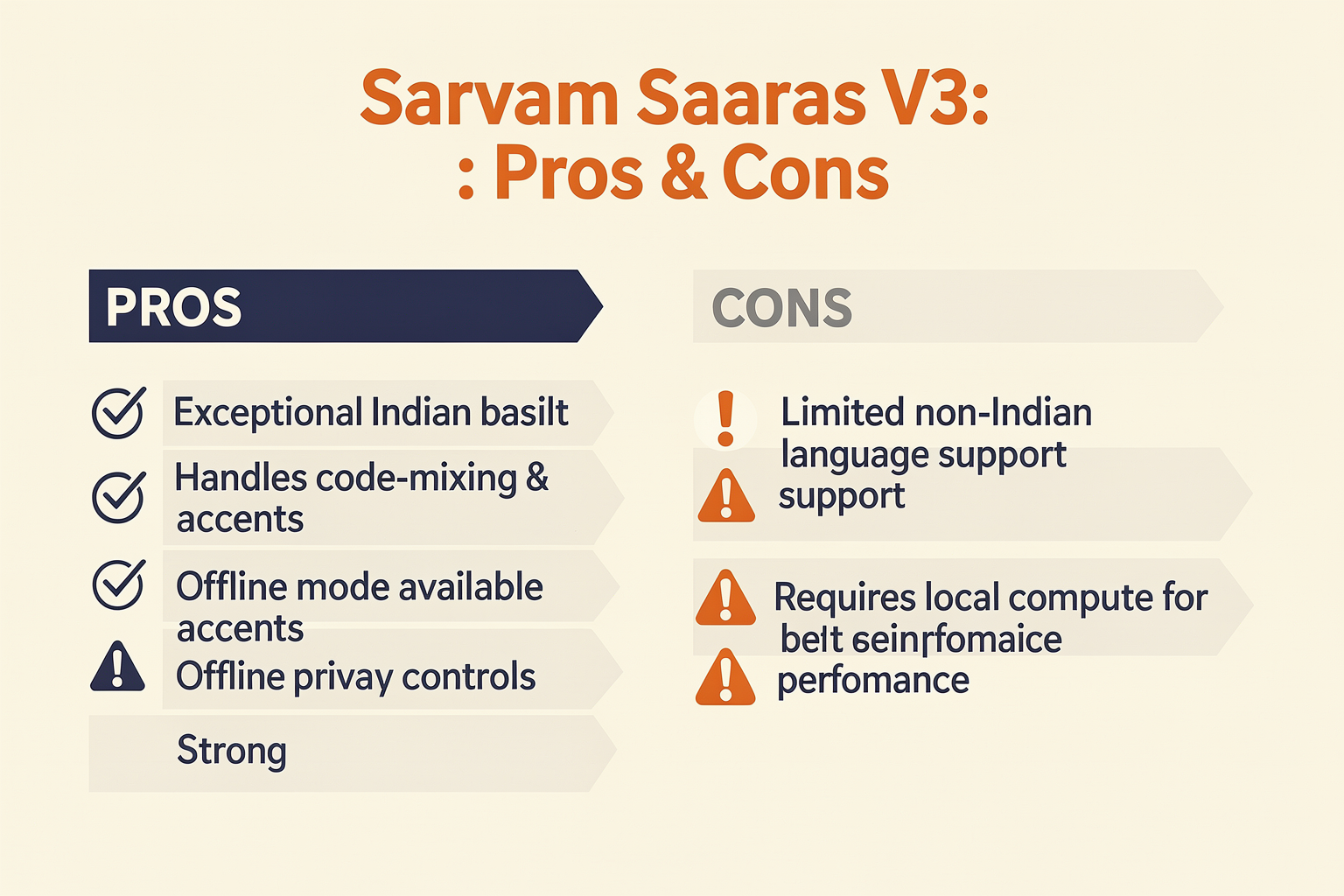 Pros and Cons of Sarvam Saaras V3