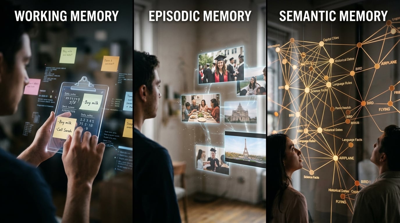 Key Concepts: Working, Episodic, and Semantic Memory
