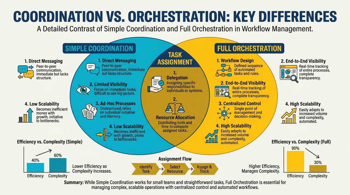 Orchestration vs. Simple Multi-Agent Coordination