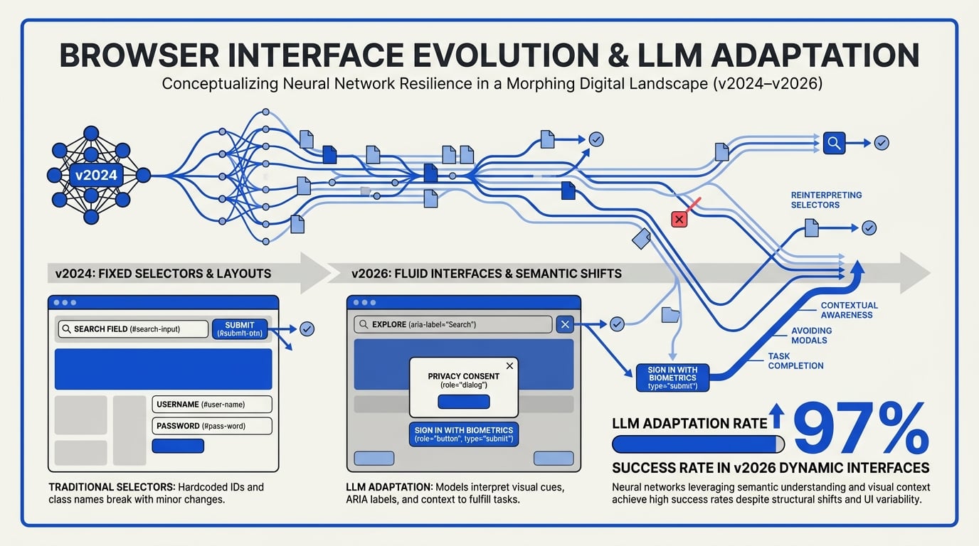 How LLMs Adapt to Dynamic Web UI (With Data)