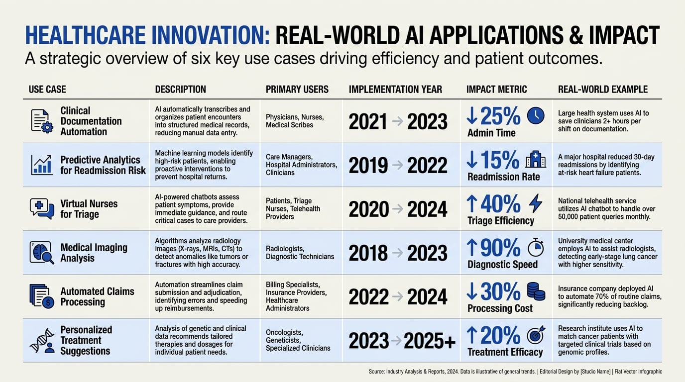 Key AI Use Cases in Production (TABLE)