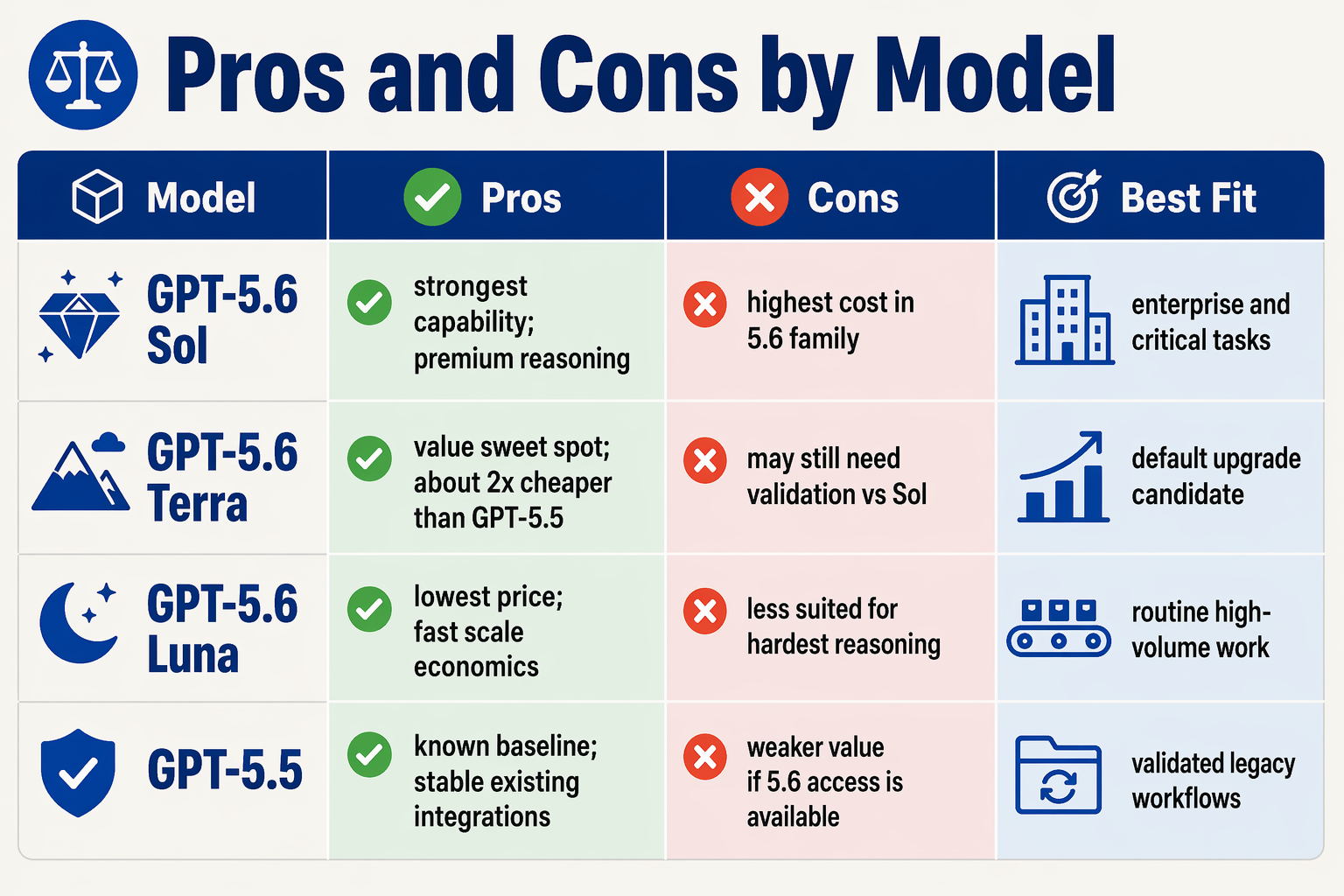 Pros and Cons (TABLE)