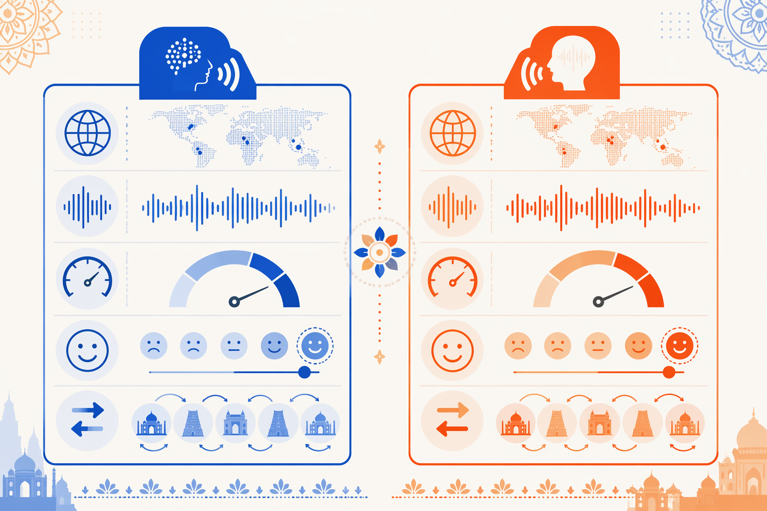 A detailed side-by-side feature comparison table displayed as a crisp infographic on a white background