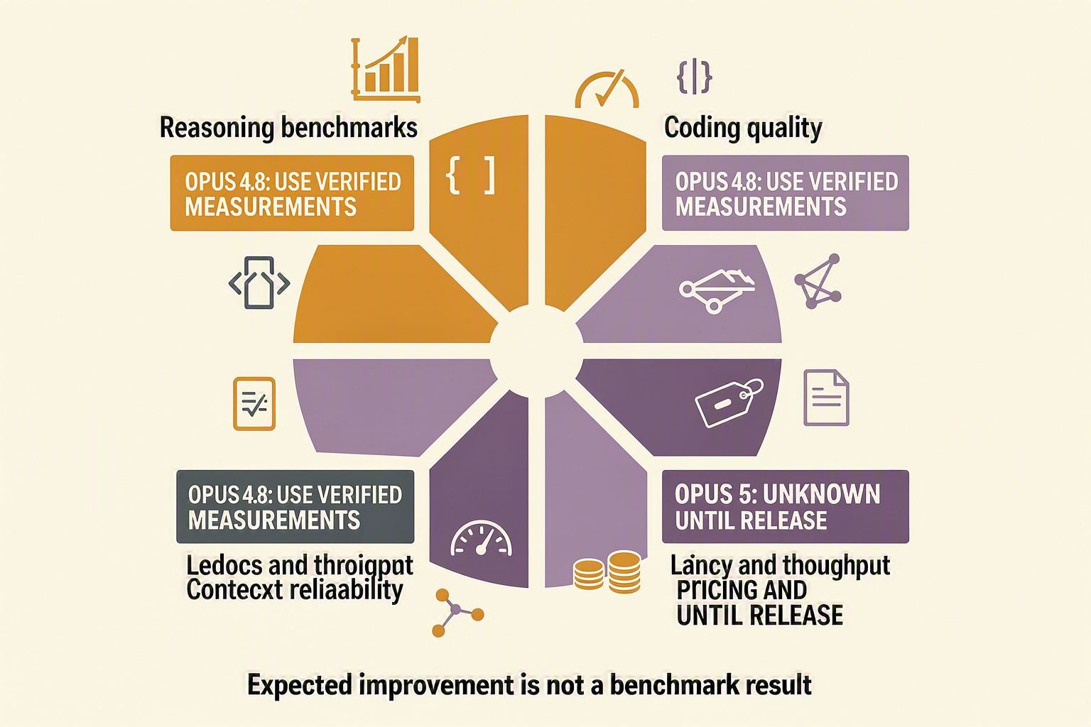 A radial comparison dashboard centered on the heading SIX DIMENSIONS TO TEST