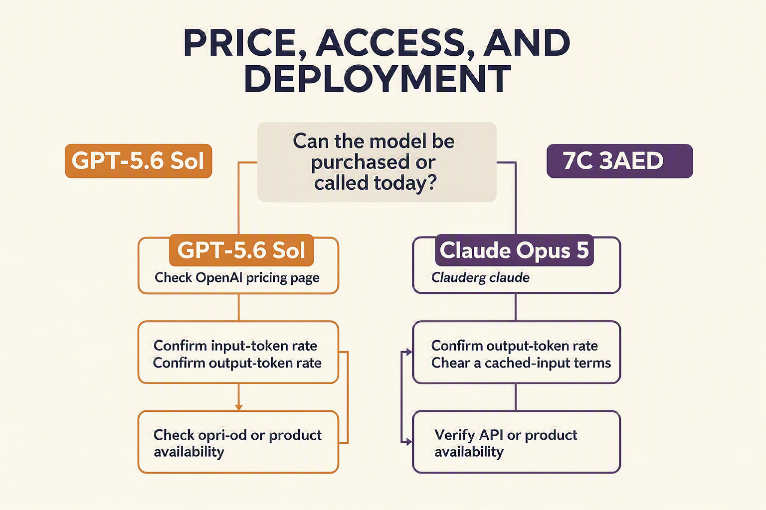 Design a pricing-and-access decision map titled PRICE, ACCESS, AND DEPLOYMENT
