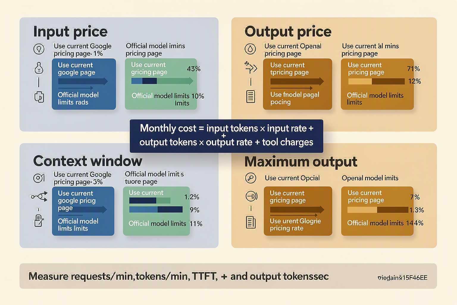 A financial-and-capacity comparison dashboard designed for careful decision-making, divided into four large tiles titled