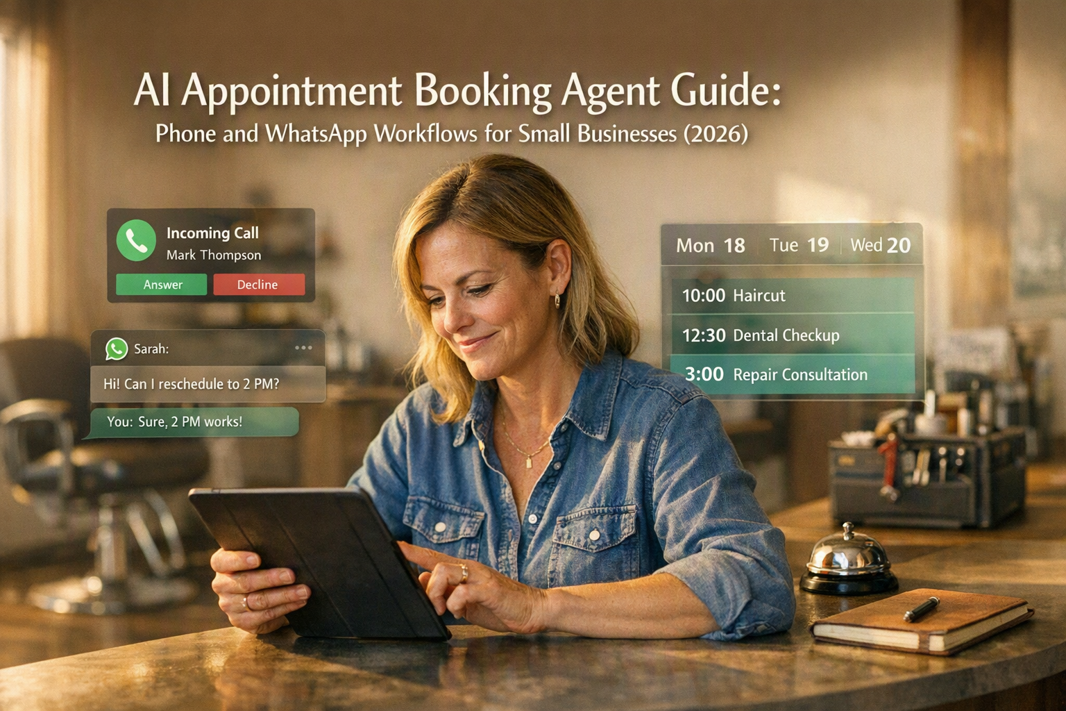 AI Appointment Booking Agent Guide: Phone and WhatsApp Workflows for Small Businesses (2026)