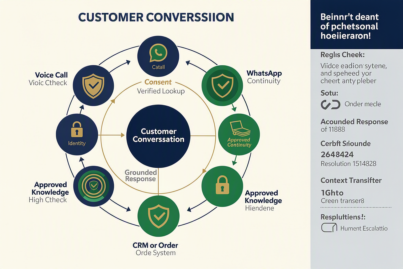 CONNECTED CUSTOMER COMMUNICATION शीर्षक वाला एक वृत्ताकार ऑर्केस्ट्रेशन आरेख