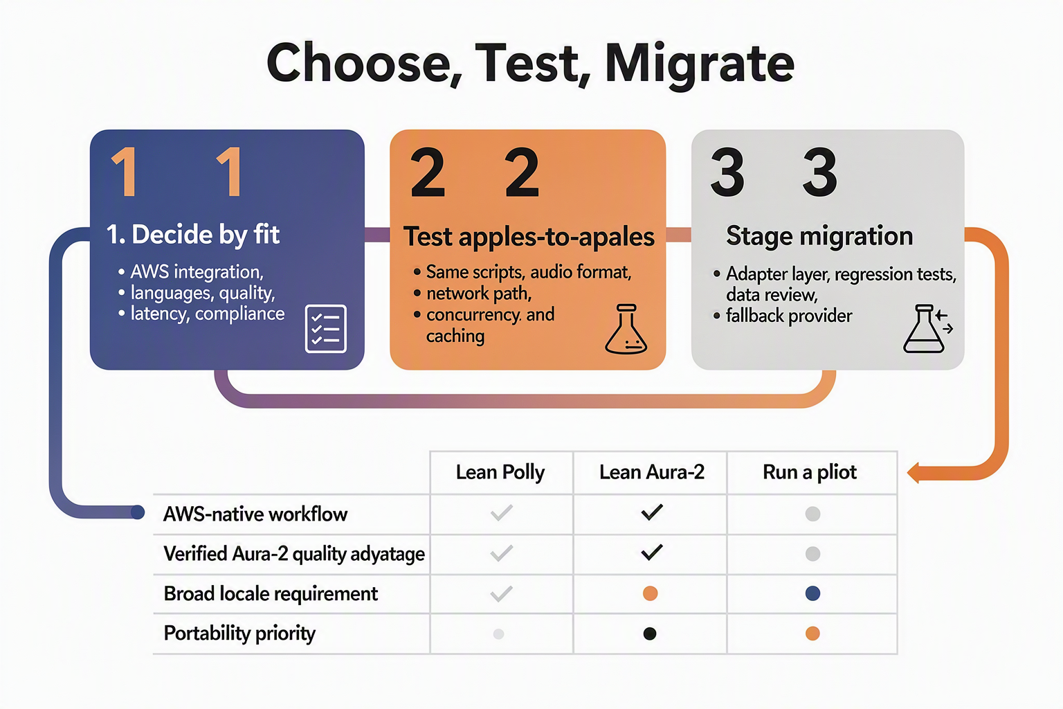 أنشئ رسمًا معلوماتيًا عمليًا لترحيل المؤسسات بعنوان Choose, Test, Migrate تمامًا