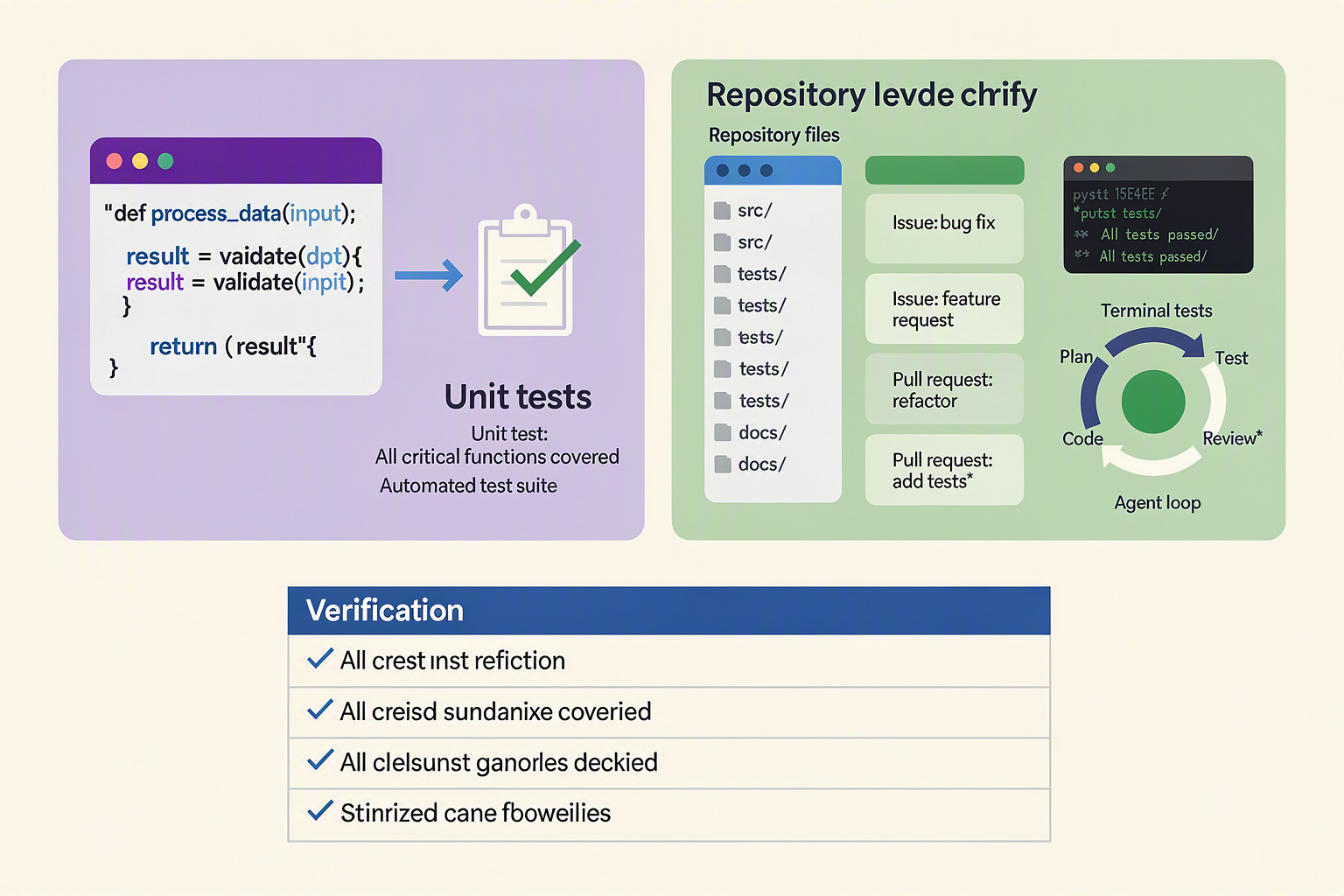 A split-panel technical infographic explaining two coding-evaluation paths
