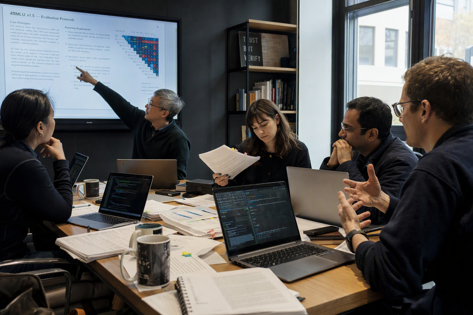 A balanced expert roundtable in a university-industry research studio