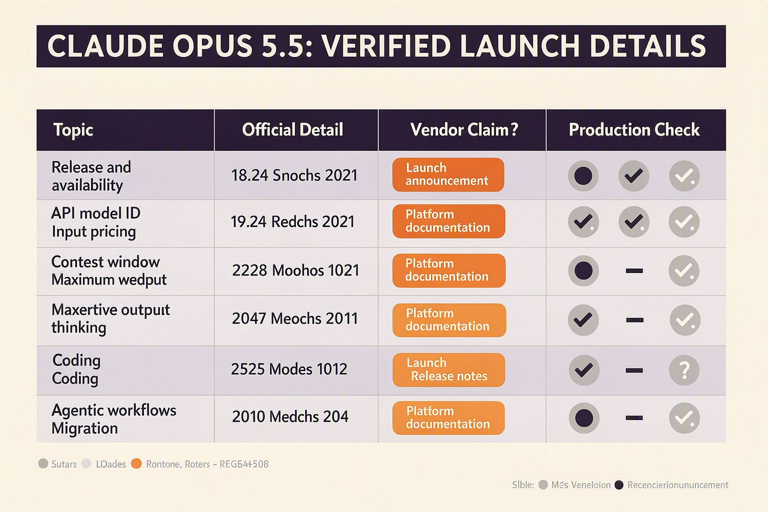 A structured comparison-table infographic titled CLAUDE OPUS 5.5: VERIFIED LAUNCH DETAILS