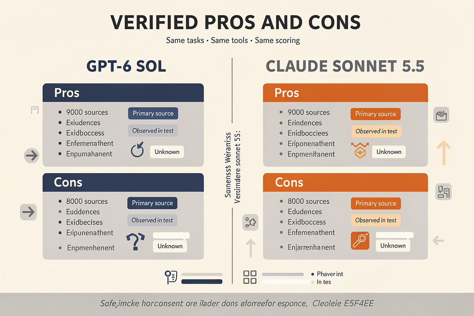 A symmetrical four-quadrant comparison infographic titled VERIFIED PROS AND CONS