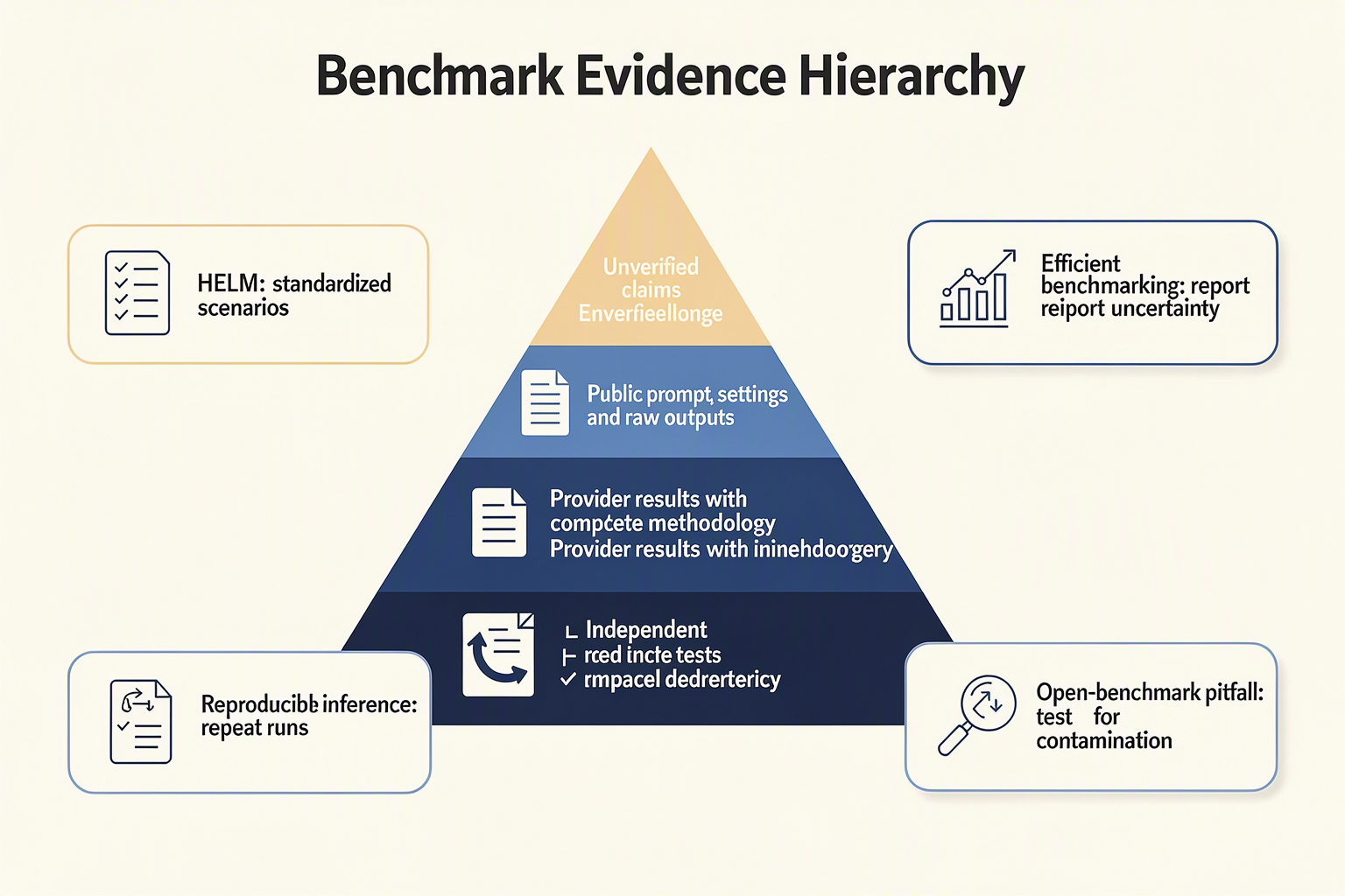Evidence hierarchy for interpreting expert guidance and AI benchmark claims