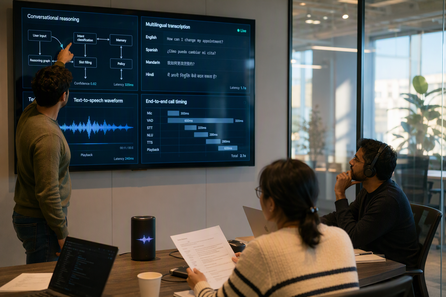 Engineering team evaluating an entire voice-agent stack instead of a single model benchmark