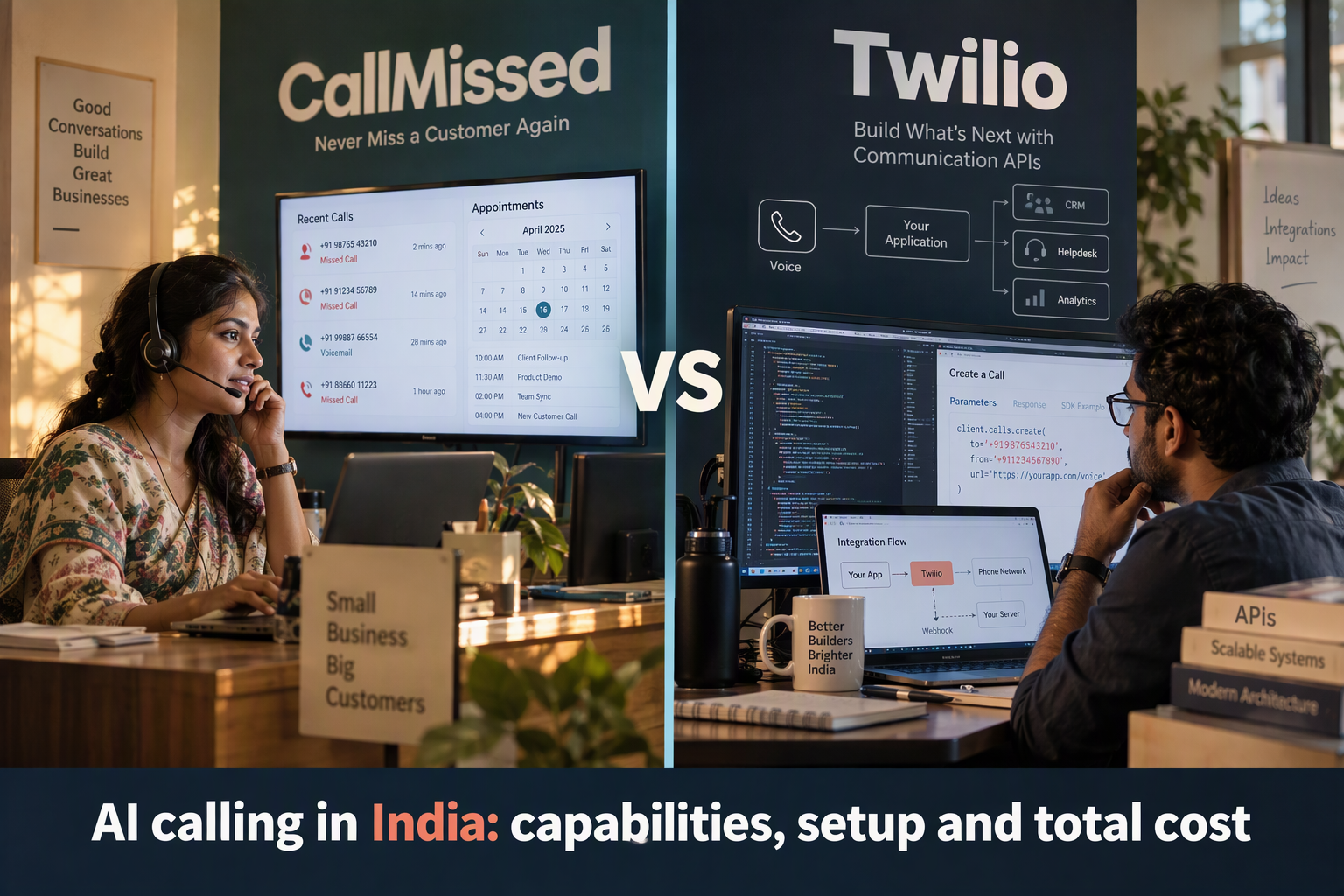 Twilio Alternatives: CallMissed vs Twilio Costs in India
