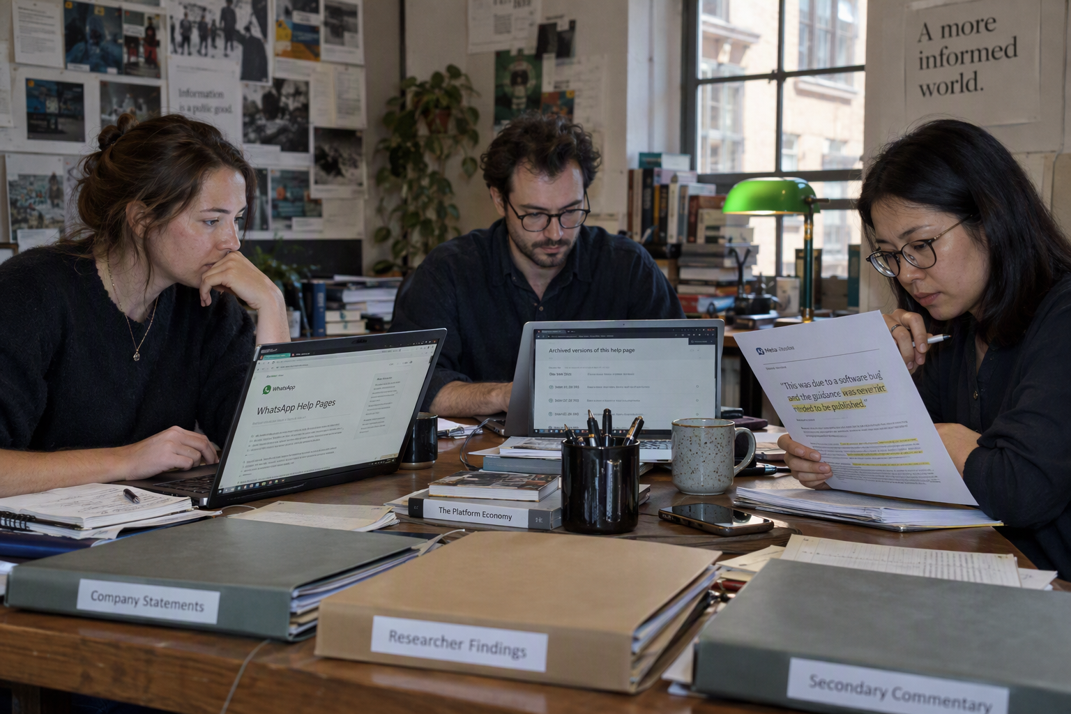 Editors compare original reporting, archived evidence, and attributed statements before summarizing reactions